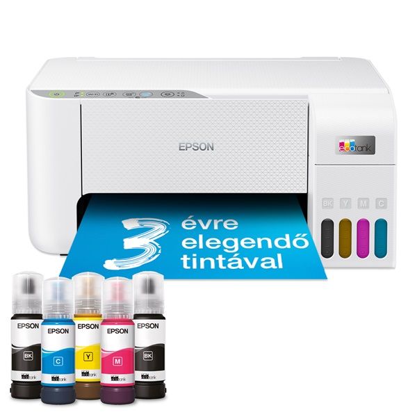 Epson EcoTank L3276 színes nyomtató MFP, WiFi/USB, 8100/6500 oldal tinta a dobozban