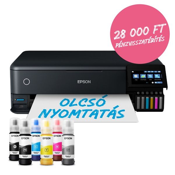 Epson EcoTank L8180 fotónyomtató MFP, WiFi/USB/LAN, 1800 fotóra elegendő tinta a dobozban