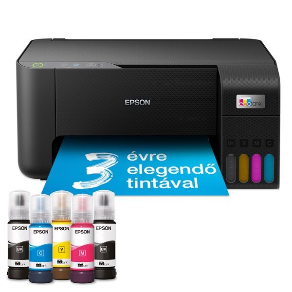 Epson EcoTank L3230 színes nyomtató MFP, USB, 8100/6500 oldal tinta a dobozban