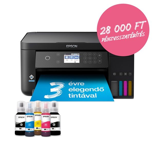 Epson EcoTank L6260 színes nyomtató MFP, Duplex, WiFi/USB/LAN, 14 000/5200 oldal tinta a dobozban