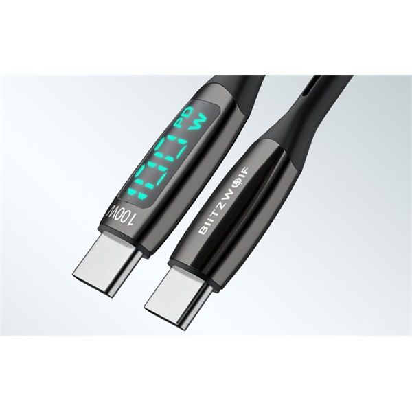 Blitzwolf BW-TC23 1,8m Type-C fekete adat- és töltőkábel