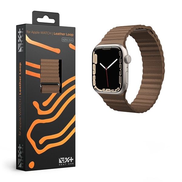 NextOne AW-4244-LTHR-BRN Apple Watch 42/44/45mm barna bőr óraszíj