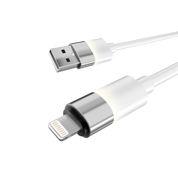 AVAX CB310 GLOWY 1m USB-A - Lightning fehér töltőkábel