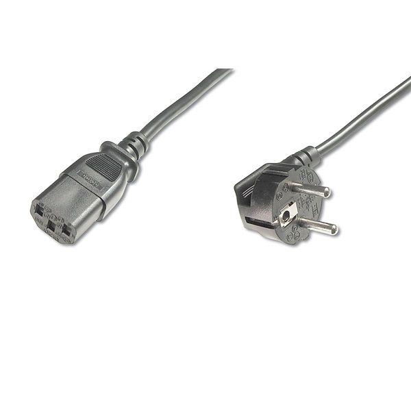DIGITUS 250V 10A IEC C13 csatlakozó CEE 7/7 schuko 90 fok dugó 5m tápkábel