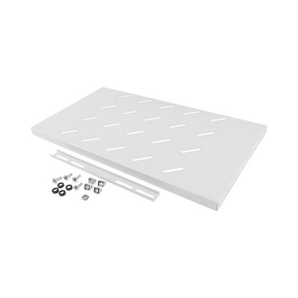 Lanberg AK-1001-S 19" 1U MÉLY:270mm MAX:120kg fix szürke polc 4 ponton rögzített csavarral