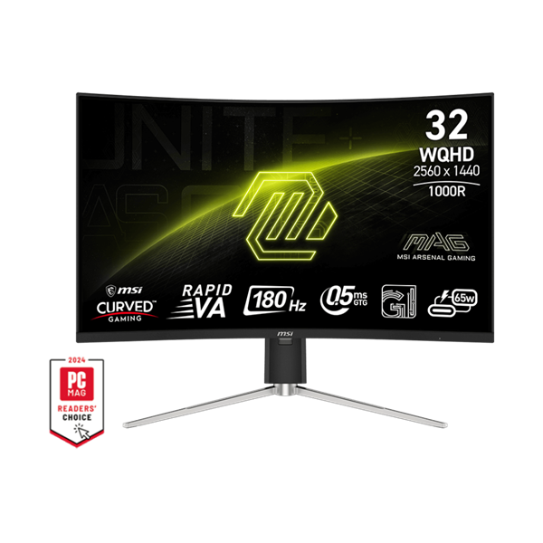 MSI 31,5" 325CQRF QD E2 Rapid VA WQHD 180Hz HDMI/DP/USB-C ívelt gamer monitor