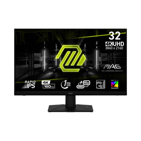 MSI 32" Gaming MAG 322UPF 4K UHD IPS 160Hz DP/HDMI/USB-C fekete gamer monitor