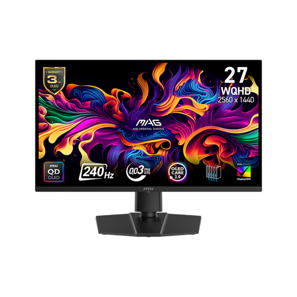 MSI 26,5" MAG 271QP X24 WQHD QD-OLED X24 240Hz HDMI/DP/USB-C fekete gamer monitor