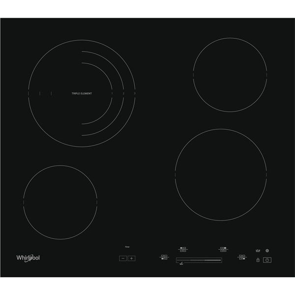 Whirlpool AKT 8900 BA fekete, beépíthető, elektromos üvegkerámia, főzőzóna: 4, beépíthető méret: 56cm, főzőlap
