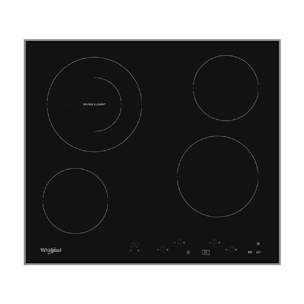 Whirlpool AKT 8601 IX fekete, beépíthető, elektromos üvegkerámia, főzőzóna: 4, beépíthető méret: 56cm, főzőlap