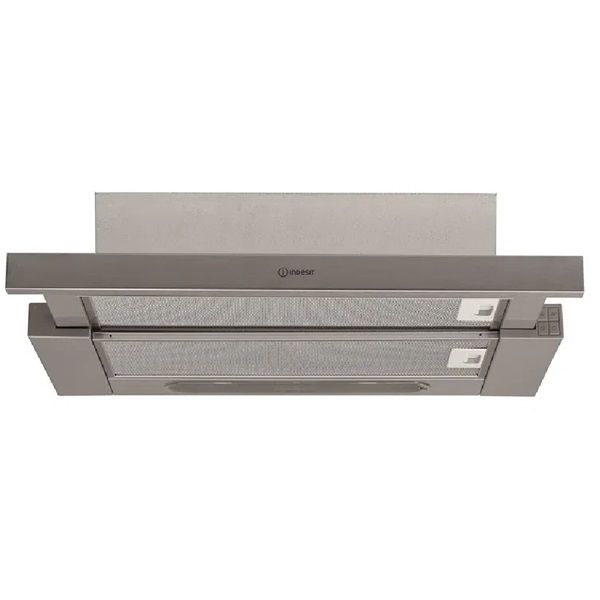 Indesit H 461 IX.1/1 ezüst, beépíthető, kihúzható, méret:59,8 cm, teleszkópos, zajszint:62 dB, páraelszívó