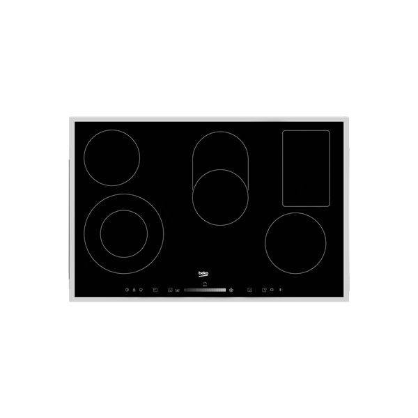 Beko HIC 85502 TX fekete, beépíthető, elektromos üvegkerámia, főzőzóna: 5, beépíthető méret: 75cm, főzőlap