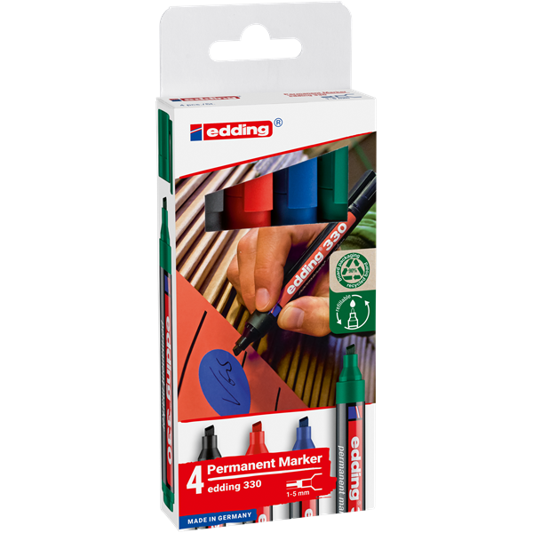 Edding 330 4db-os 1-5mm vegyes színű permanent marker készlet