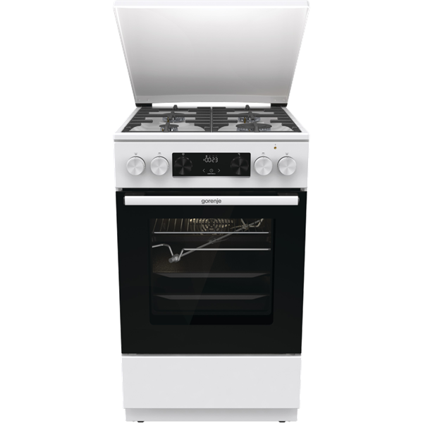 Gorenje GKS5C72WF fehér, szabadonálló, gáz, kombinált, főzőzóna: 4, sütő:70L, grill, tűzhely