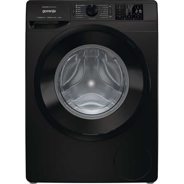 Gorenje WNEI84AS/B fekete, elöltöltős, max.1400ford., 8 kg, mosógép