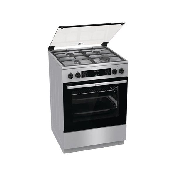 Gorenje GKS6C70XF inox, szabadonálló, gáz, kombinált, főzőzóna: 4, sütő:71L, grill, tűzhely
