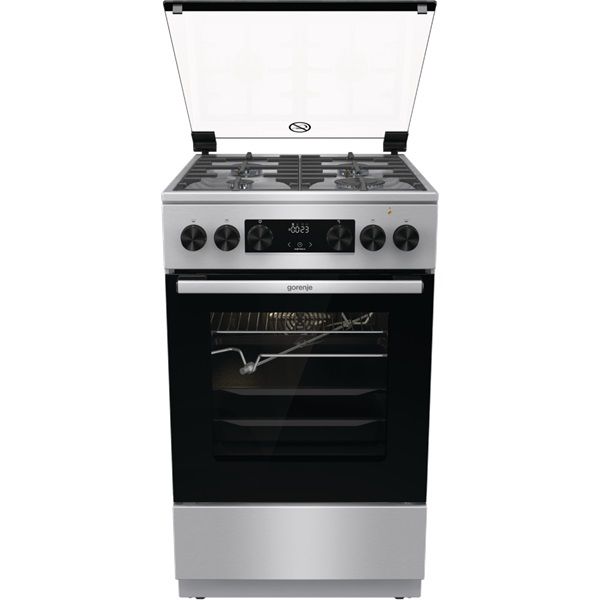Gorenje GKS5C70XF inox, szabadonálló, gáz, kombinált, főzőzóna: 4, sütő:70L, grill, tűzhely
