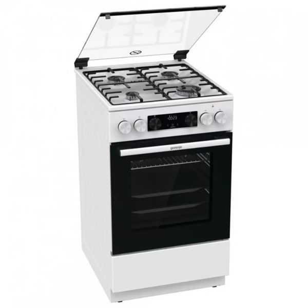 Gorenje GK5C62WH fehér, szabadonálló, gáz, kombinált, főzőzóna: 4, sütő:77L, grill, tűzhely
