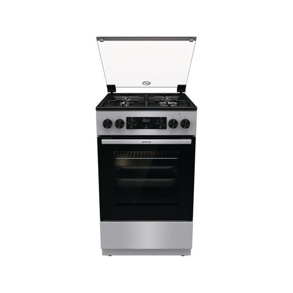Gorenje GK5C62SH inox, szabadonálló, gáz, kombinált, főzőzóna: 4, sütő:70L, grill, tűzhely
