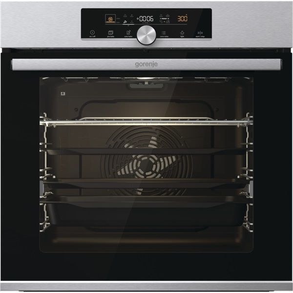 Gorenje BPS6747A06X inox, beépíthető, sütőtér: 77L, grill, légkeverés, pirolitikus, sütő
