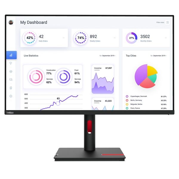 Lenovo 31,5" ThinkVision T32P-30 4K UHD IPS DP/HDMI/USB fekete LED monitor