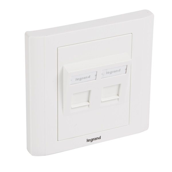 Legrand 632797 2xRJ45 Keystone port fogadására Linkeo süllyesztett szerelvény