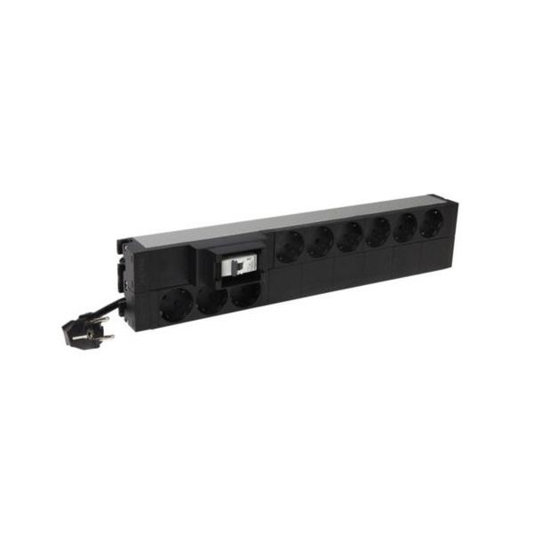 Legrand 646832 19"/2U PDU elosztósor 16A 9x 2P+F aljzat + kismegszakító 2P+F 3m csatlakozódugóval