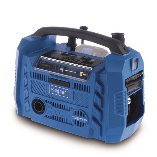 Scheppach Air Force 6 IXES 20 V, 12 V, 230 V (akku és töltő nélkül) akkus hibrid kompresszor