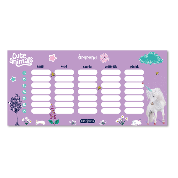 Ars Una Cute Animals Unicorn 25 (5448) 1 lapos órarend