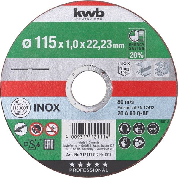 KWB 49712115 AKKU-TOP EXTRA INOX 150 x 22,23 x 1,2 mm vágótárcsa
