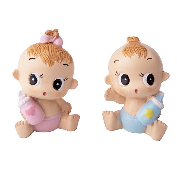 IRIS dekor műgyanta csecsemő+cumisüveg 2 színben 3,9x6,4cm