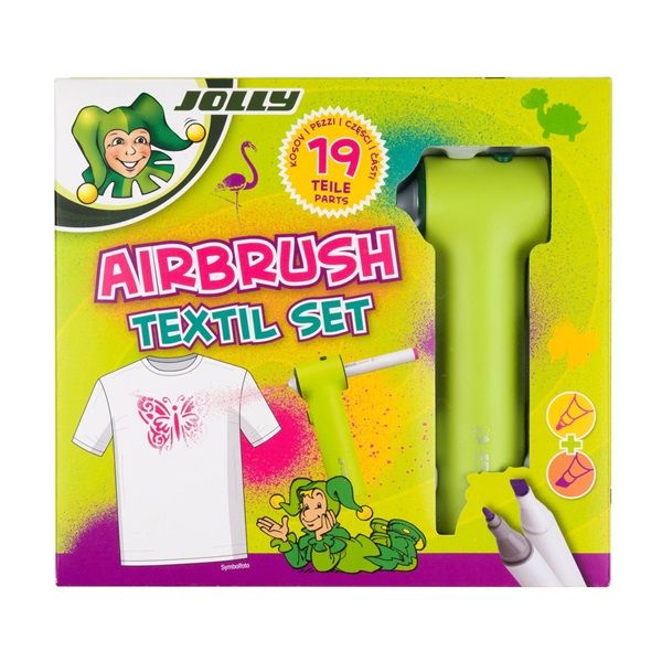 Jolly Airbrush Textile 12 darabos kétvégű színes textilmarker készlet