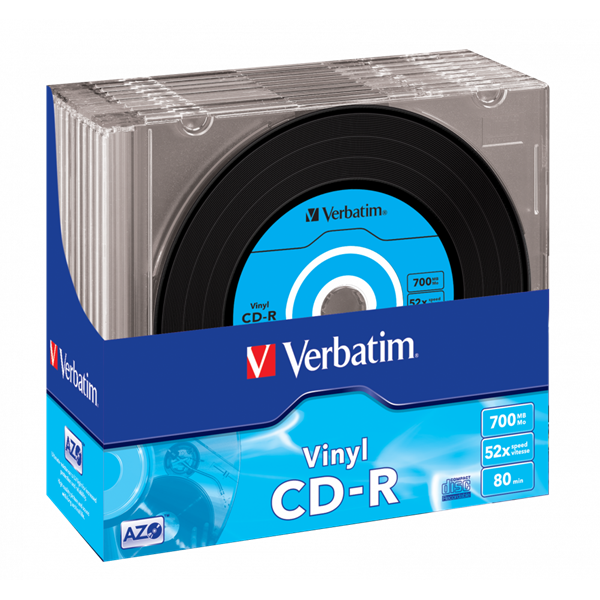VERBATIM 43426 CD-R 700MB/52x/bakelit design írható felület/egyszer írható CD 10db/csomag