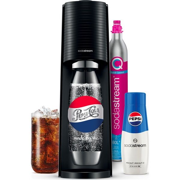Sodastream SM Terra Black Pepsi megapack szódagép+patron+szénsavasító palack+Pepsi italkoncentrátum