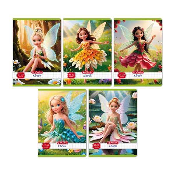 Herlitz Flower Fairy A5 27-32 kockás füzet