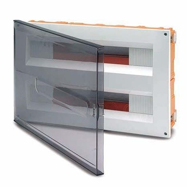 FAMATEL 3338-FT 38 mod. 2  átlátszó ajtóval soros gipszkarton elosztószekrény