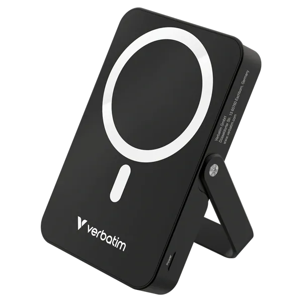 Verbatim 32264 Charge n Go 10000mAh fekete vezeték nélküli kitámasztható mágneses powerbank