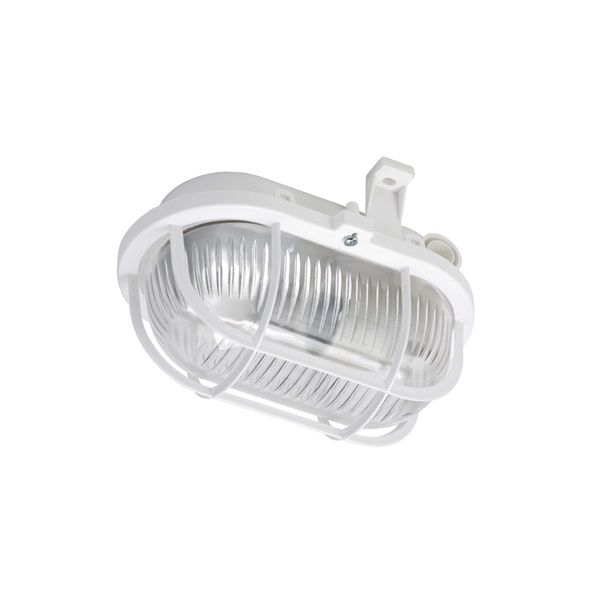 Anco 321184 max 60W IP44 230V E27 műanyagrácsos fehér ovális hajólámpa