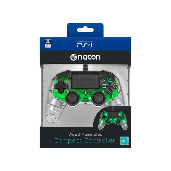 Nacon 2804956 Compact PS4 vezetékes átlátszó-halványzöld kontroller