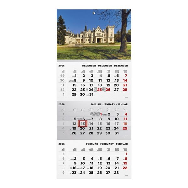 Kalendart 2026 T072 1 tömb Kastély mintás speditőrnaptár