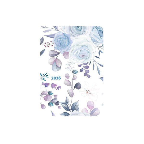 Kalendart Joy Flexi 2026 F012 B6 Kék rózsa heti beosztású naptár