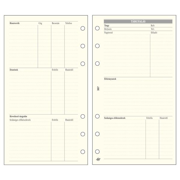 Kalendart Saturnus L367 tárgyalástervező gyűrűs naptár kiegészítő