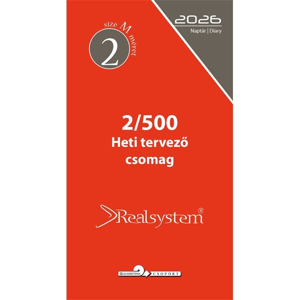 Realsystem 2/500 éves heti beosztású gyűrűs naptár kiegészítő