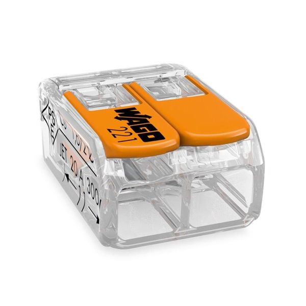 WAGO 221-612 50db/csomag 41A/450V leágazás 2x 0,5-6mm2 átlátszó  vezetékösszekötő