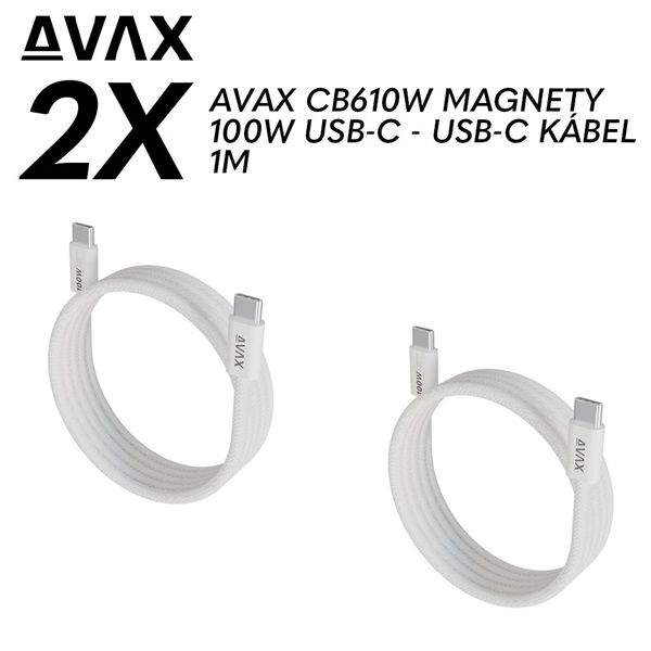 AVAX CB610W – 2X 100W Mágneses USB-C Gyorstöltő Kábelcsomag