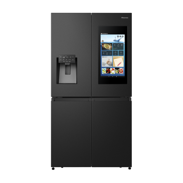 Hisense RQ760N4IFE fekete, négyajtós, Hűtő:345L, Fagyasztó:188L, Total No frost hűtőszekrény