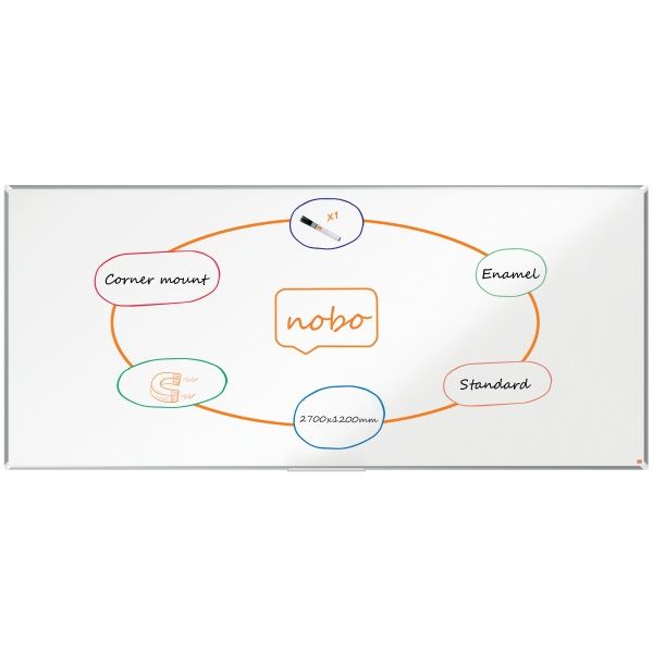 Nobo Premium Plus 270x120cm zománcozott mágneses fehértábla