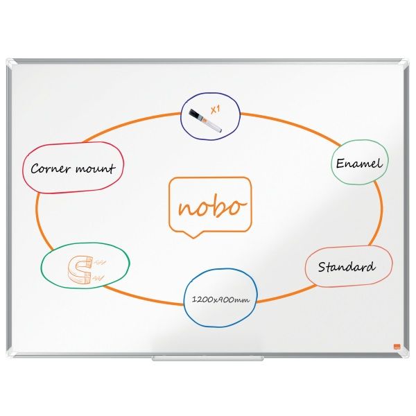 Nobo Premium Plus 120x90cm zománcozott mágneses fehértábla