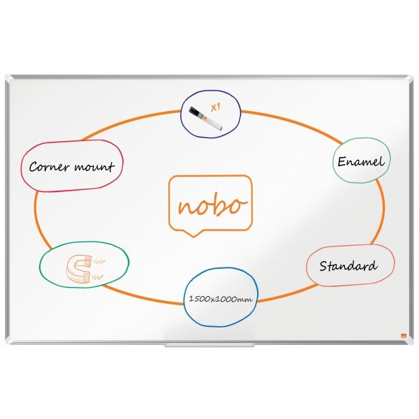 Nobo Premium Plus 150x100cm zománcozott mágneses fehértábla