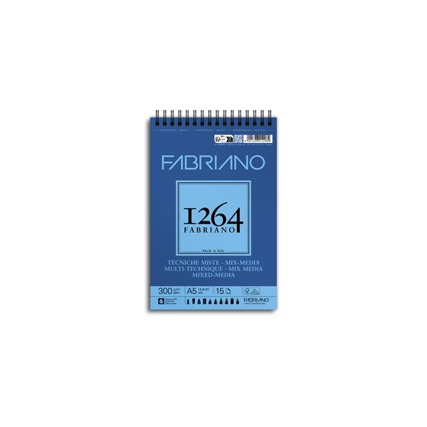 Fabriano 1264 Mixed Media 300 g A5 15 lap spirál rajz- és vázlattömb